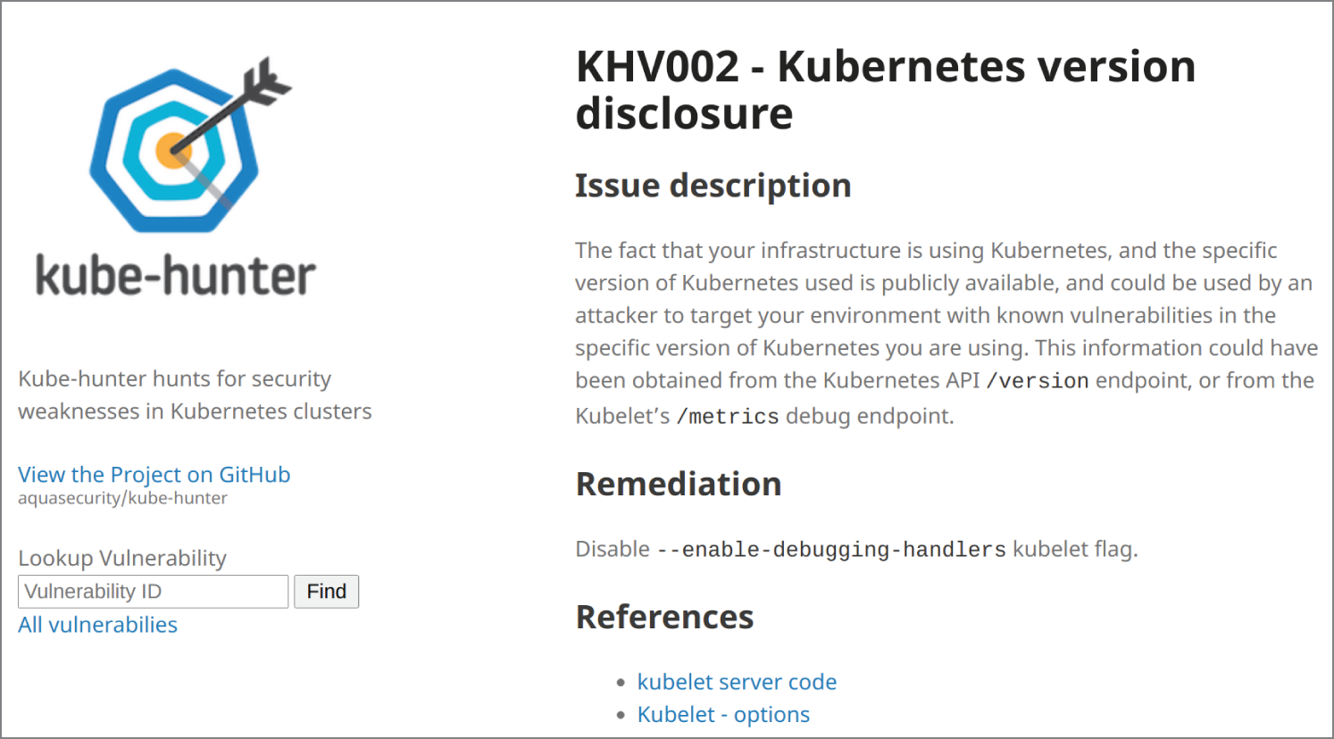 Snapshot of KHV002 in the Knowledge Base offers more detail.