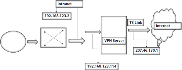 Schematic illustration of the VPN configuration.
