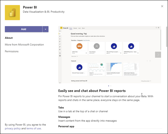 Snapshot of the product page for Microsoft Power BI.