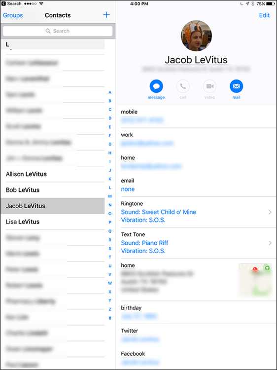 Illustration of Adding and viewing contacts.