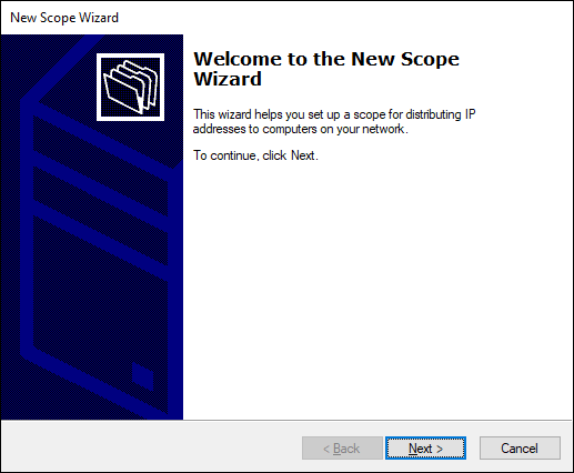 Snapshot of the New Scope Wizard comes to life.