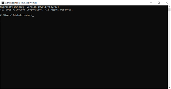 Snapshot of the command prompt.