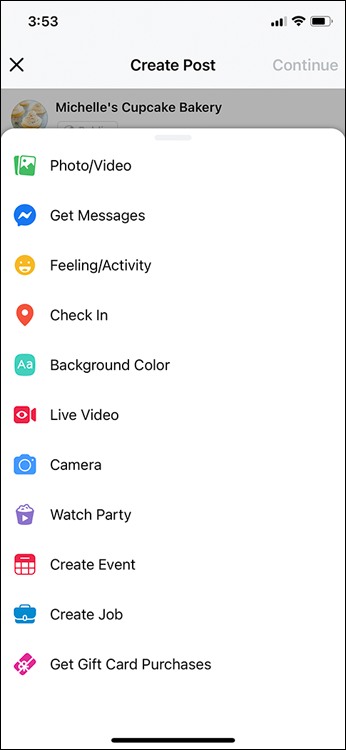 Snapshot of using Facebook Live which is as easy as posting to the brand page.