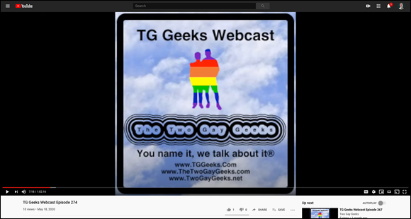 Photo depicts Ben and Keith of TGGeeks distribute every episode on YouTube.