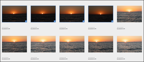 Snapshot of the Media Browser, select a group of images you want to stack.