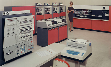 Photo depicts IBM/360 computer.