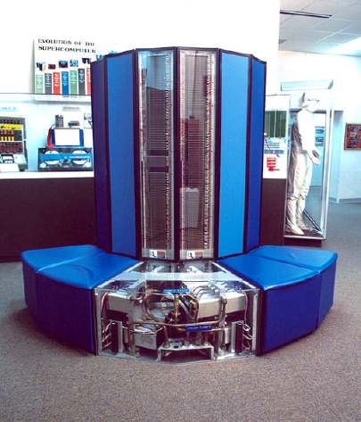 Photo depicts a Cray-XMP.