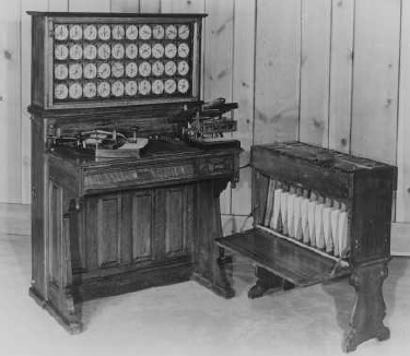 Photo depicts a Hollerith machine.
