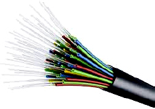 Photo depicts fiber optic bundle.