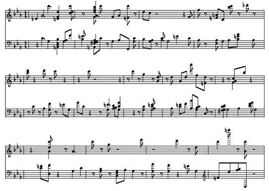 Figure 6.16 – Music sheet of an AI generated music sample