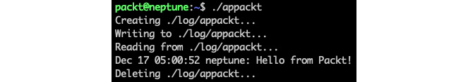 Figure 9.32 – The output of the appackt script