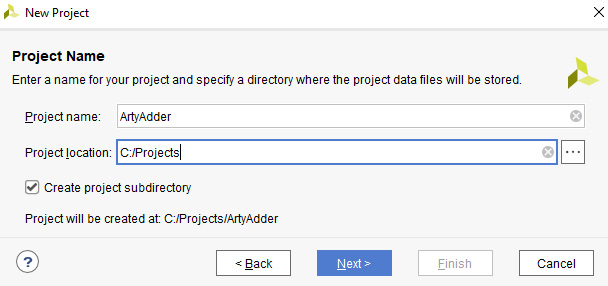 Figure 4.8 – Project Name dialog

