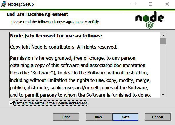 Figure 2.2 – End-User License Agreement window

