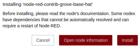 Figure 5.17 – A message window to read the node documentation 
