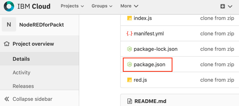 Figure 6.18 – Selecting package.json
