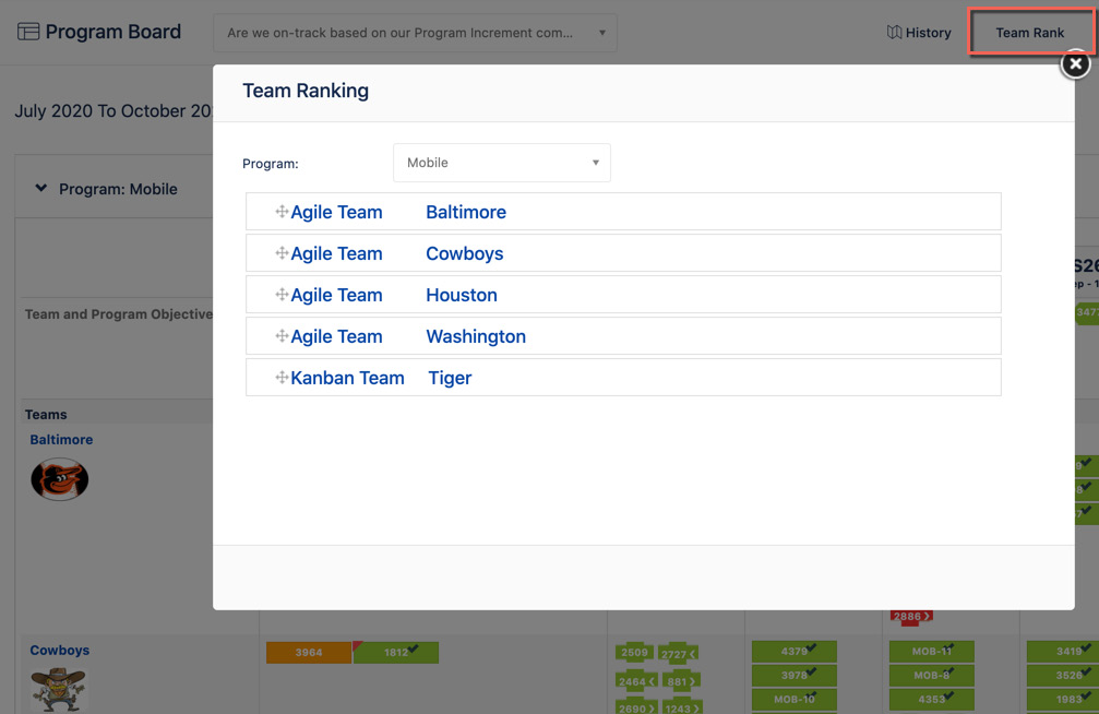 Figure 5.25 – Jira Align program team rank