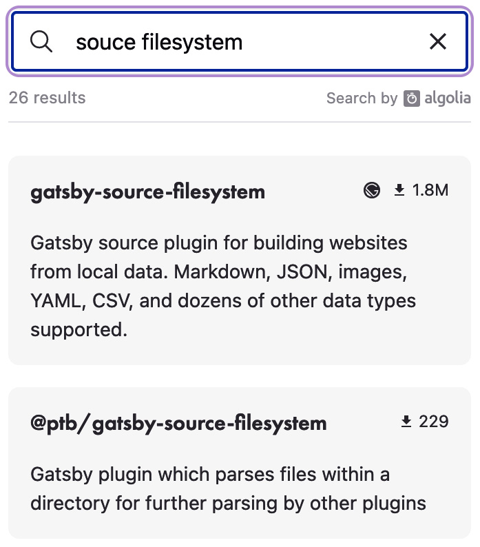 Figure 9.2 – The Gatsby Plugin Library page
