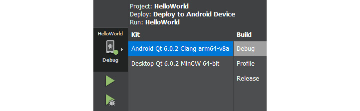 Figure 5.17 – Android Kit selection option
