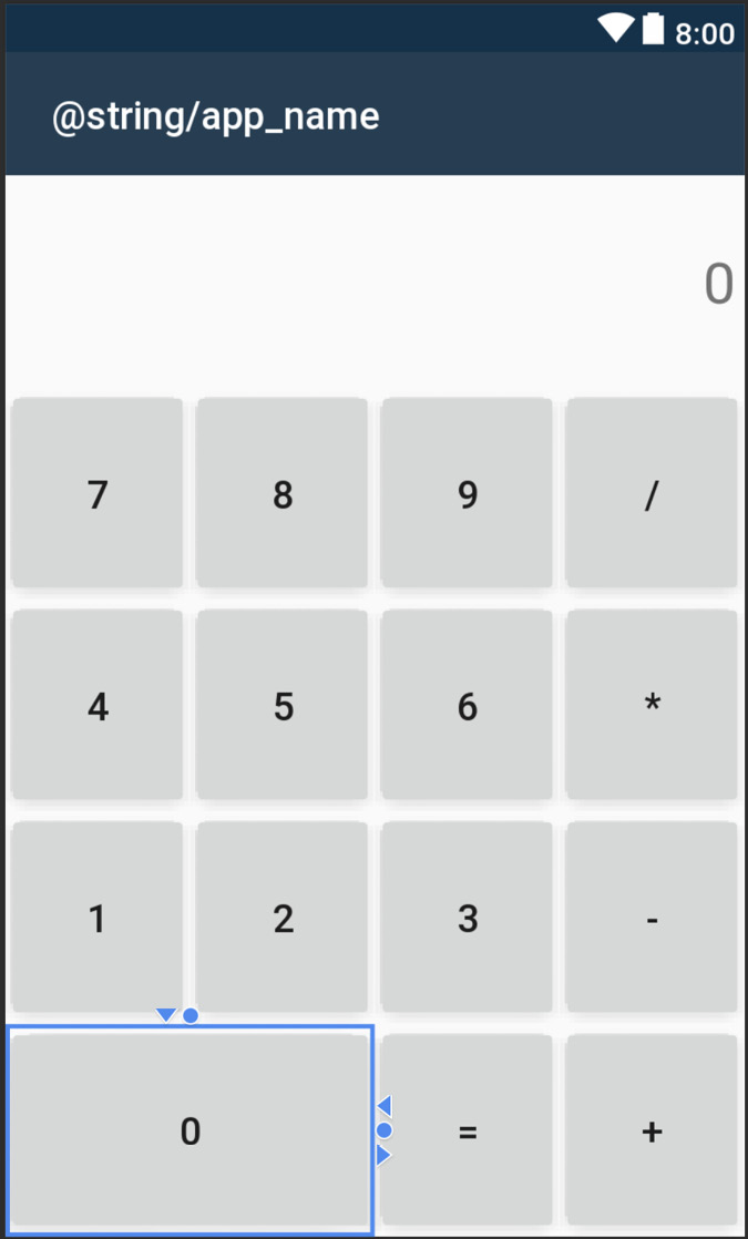 Figure 2.6 – Android Calculator Layout
