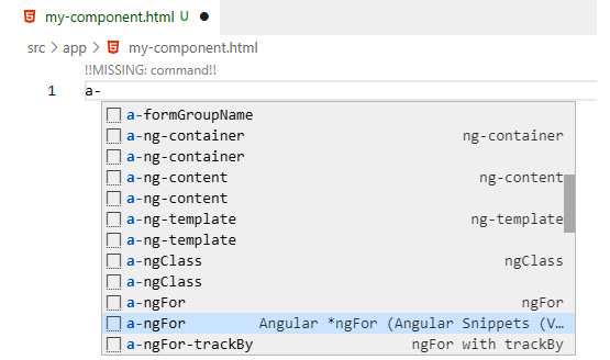 Figure 1.6 – *ngFor snippet