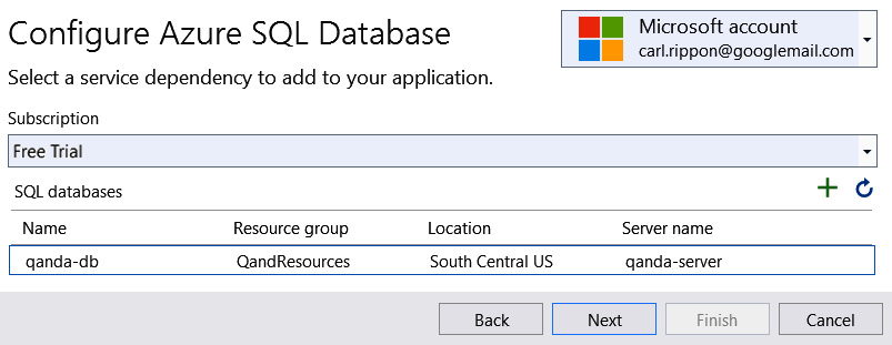 Figure 14.18 –  SQL database list
