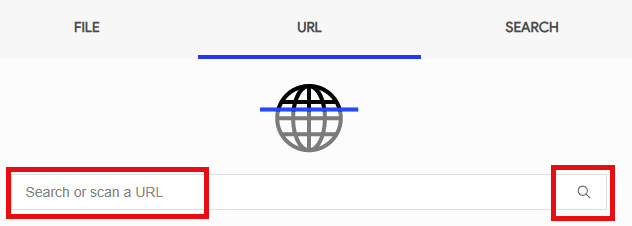 Figure 5.3 – Searching for the URL to be analyzed

