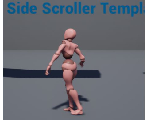 Figure 12.37: The character's right leg animating while moving 
with the end of the Throw animation
