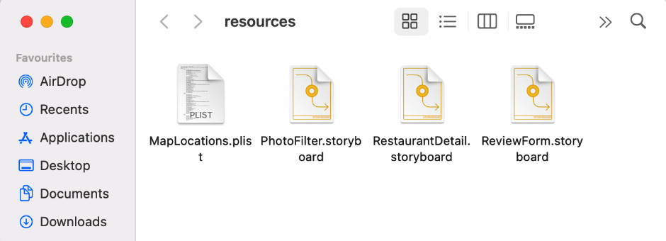Figure 16.11 – Contents of the resources folder
