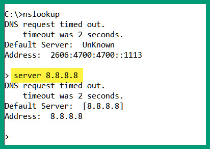 Figure 2.7 – Changing the DNS server for queries
