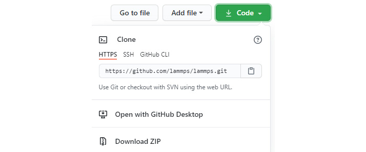 Figure 12.4 – The downloaded .zip file from the LAMMPS GitHub repository
