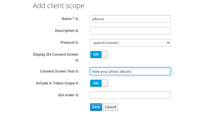 Figure 5.7 – Creating a client scope
