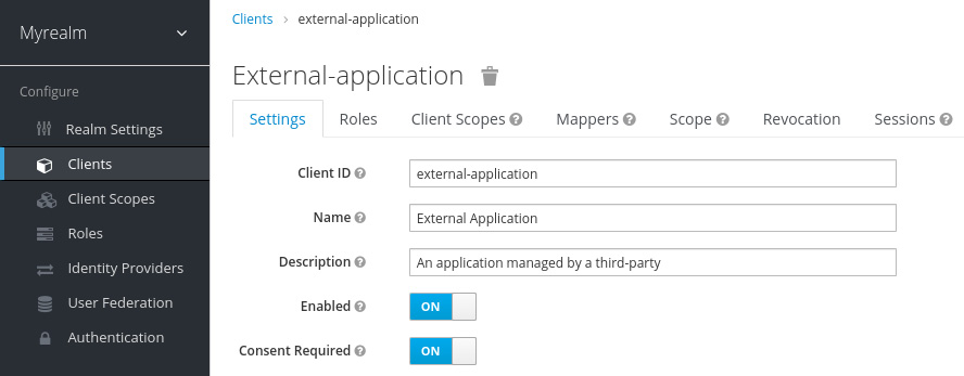 Figure 6.2 – External application configured to require consent
