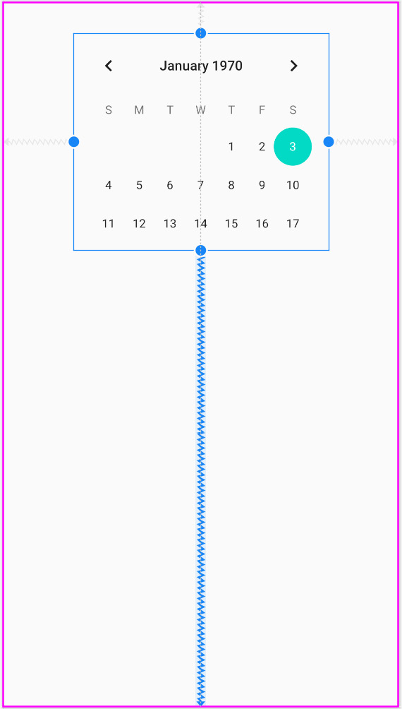 Figure 4.24 – Making the CalendarView horizontally central
