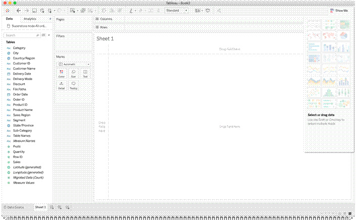 Figure 1.26 – Tableau Desktop workbook automatically created by Tableau Prep
