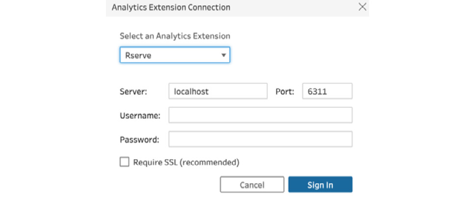 Figure 8.10 – Set up your connection to Rserve
