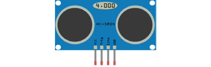Figure 14.3 – The HC-SR04 ultrasonic sensor pinout