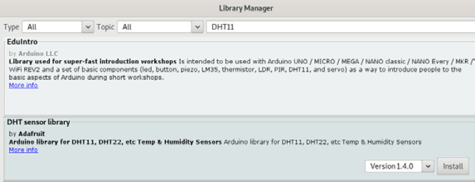 Figure 5.12 – The Arduino IDE's Library Manager