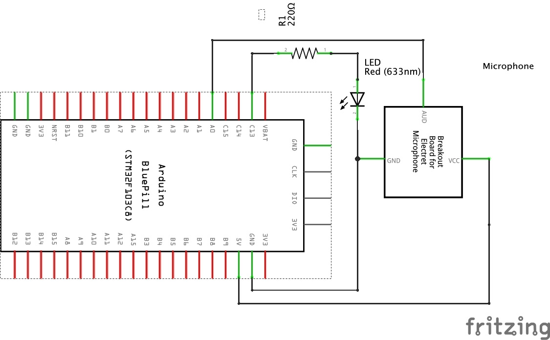 Figure 7.8 – Schematics for the microphone sensor connection