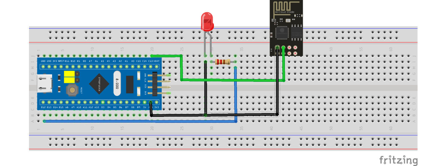 Figure 9.18 – Connecting the STM32 to the internet