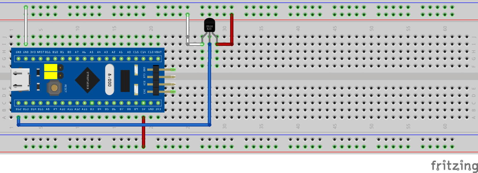 Figure 9.5 – Circuit for the temperature sensor connection