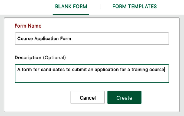 Figure 10.1 – Creating a new form from a blank template
