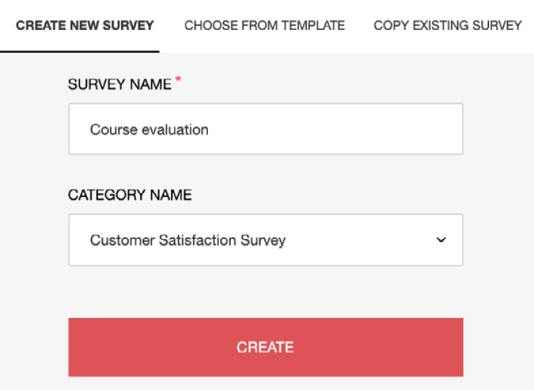 Figure 11.1 – Creating a new survey
