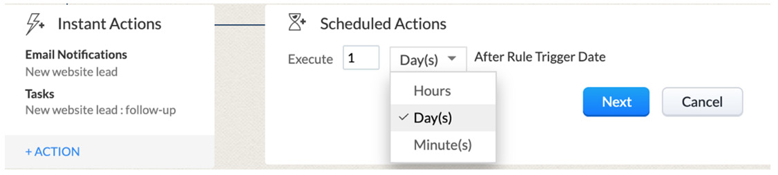 Figure 6.9 – Creating scheduled actions
