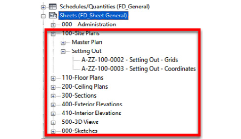 Figure 6.34 – Sheets created in Revit
