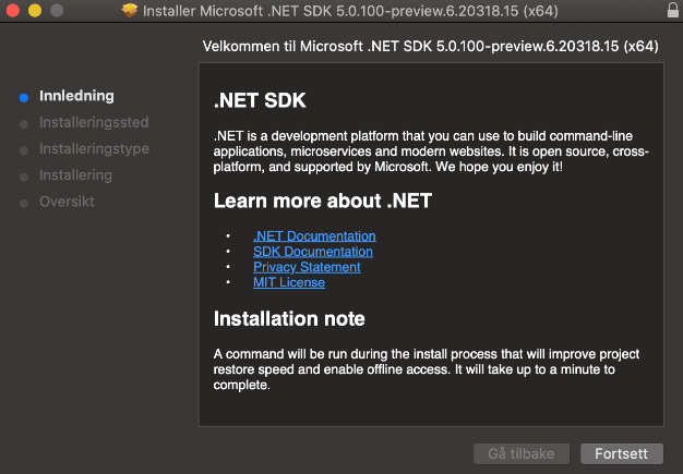 Figure 2.15 – The .NET installer for macOS
