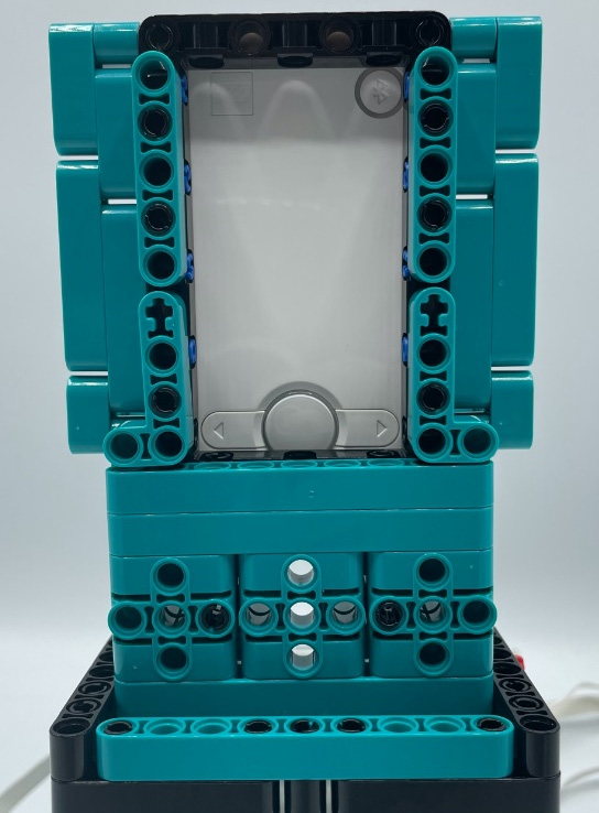 Figure 10.22 – Teal 2x4 L beams and 5L beams added to the open frame
