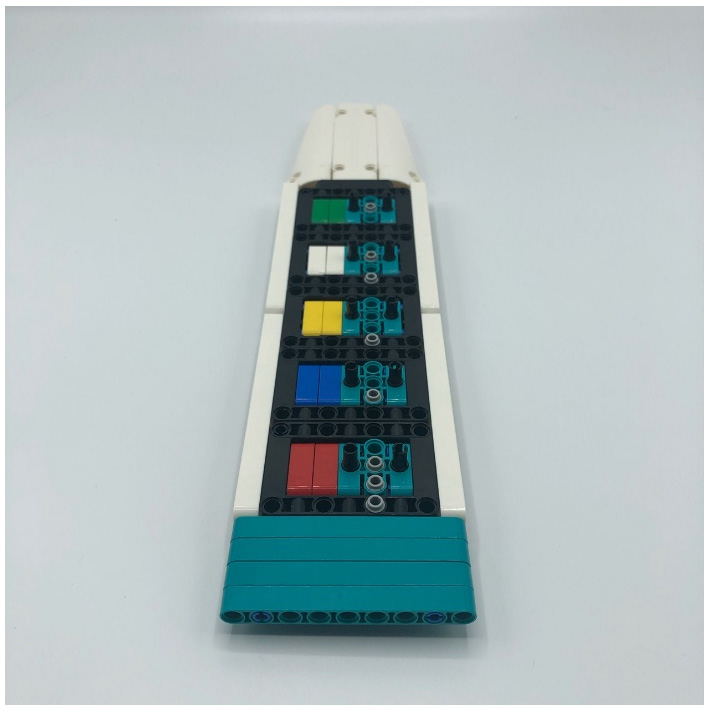 Figure 4.47 – Connector pins added to each 3x3 teal piece
