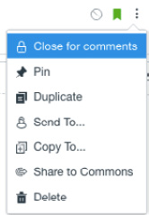 Figure 2.36 – The Pin or Close for comments options for discussions
