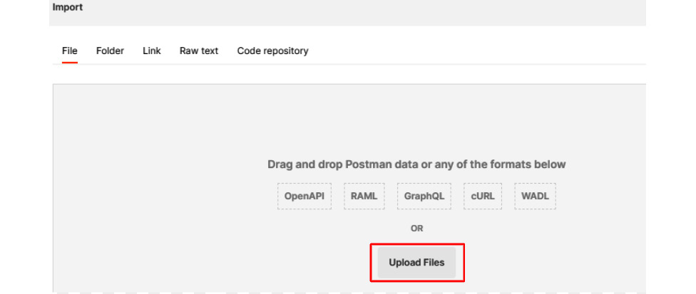 Figure 11.1 – Uploading an OpenAPI file to Postman
