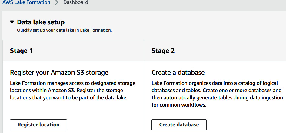 Figure 9.6 – Creating a database in Lake Formation
